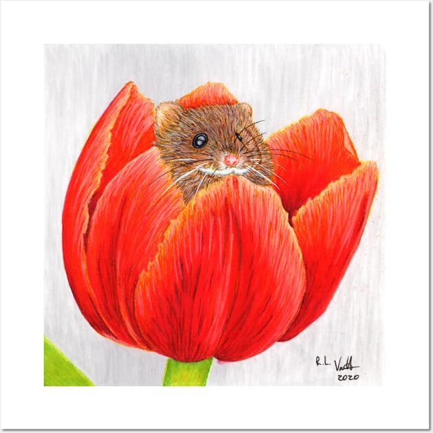 Mouse in a Tulip Wall Art by russellvanhorn